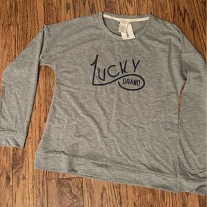 Lucky Brand Heather Gray Long Sleeve Tee